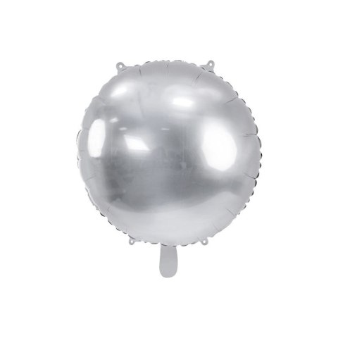 Balon foliowy okrągły Pastylka srebrny 24cal Partydeco (FB177-018)