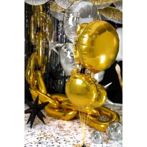 Balon foliowy okrągły Pastylka srebrny 24cal Partydeco (FB177-018)
