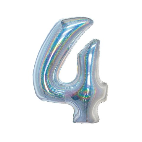 Balon foliowy Beauty&Charm Cyfra 4 holograficzna 76cm Godan (CH-BHS4)