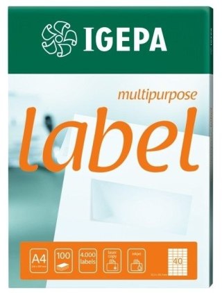 Etykieta samoprzylepna Label Multipurpose A4 biały [mm:] 70x37 Igepa