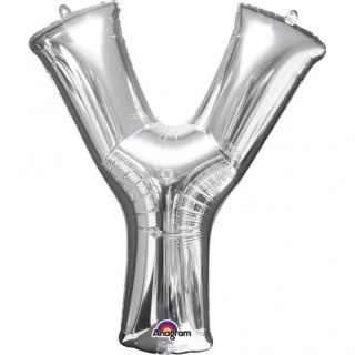 Balon foliowy balon mini literka y srebrna Amscan (3306001)