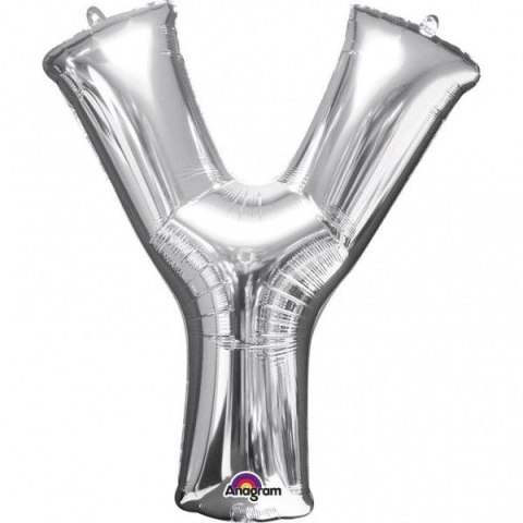 Balon foliowy balon mini literka y srebrna Amscan (3306001)