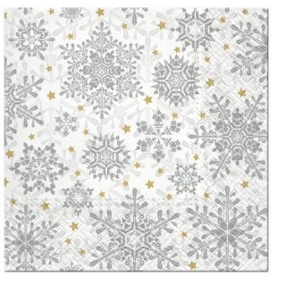Serwetki Lunch BN Snowy Baubles biała papier [mm:] 330x330 Paw (SDL057800)