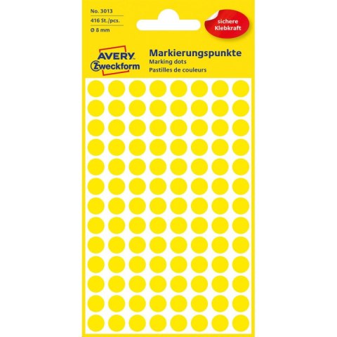 Etykieta do oznaczania kropki śr. 8mm żółty Zweckform (3013)