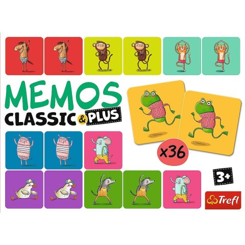 Gra pamięciowa Memos Classic & Plus, Ruch i dźwięk - zwierzaki Trefl (02271)