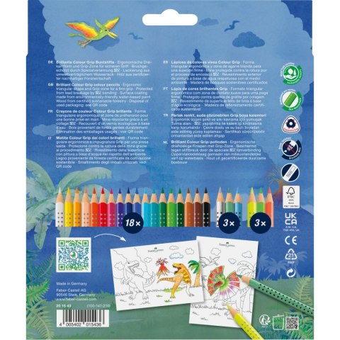 Kredki ołówkowe dinozaury +naklejki Faber Castell (201546 FC)