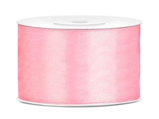 Wstążka satynowa 38x25 [mm x m] różowy jasny Partydeco (TS38-081J)