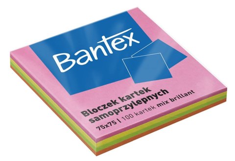 Notes samoprzylepny (karteczki) mix 100k [mm:] 75x75 Bantex (400086389)