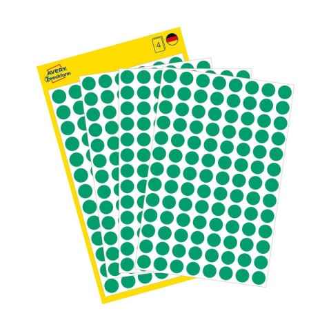 Etykieta do oznaczania zielone kropki 8mm zielona [mm:] 18 Zweckform (3012)