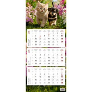 Kalendarz ścienny EKONOMICZNY PRZYJACIELE kalendarz trójdzielny 680mm x 295mm Wydawnictwo Wokół Nas (KS 045)