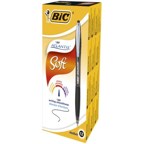 Długopis olejowy Atlantis Soft Metal Clic wkład czarny 1,2mm Bic