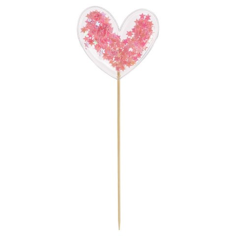 Ozdoba na piku serce z konfetti 20cm Arpex (WA4277)