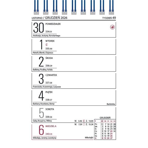 Kalendarz biurkowy MINI ZODIAK stojący 85mm x 120mm Wydawnictwo Telegraph