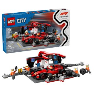Klocki konstrukcyjne City F1® Pit stop i mechanicy z bolidem Ferrari Lego (60443)