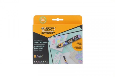 Marker specjalistyczny AKRYLOWE pastelowe 8SZT wkład mix okrągła końcówka Bic (527429)