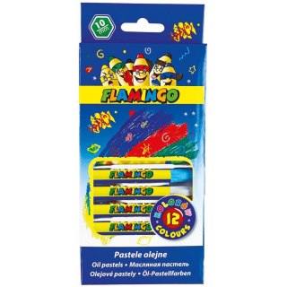 Pastele olejne sześciokątne 12 kol. Flamingo (359926)