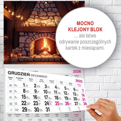 Kalendarz ścienny PREMIUM trójdzielny A4 Press (KOMINEK)