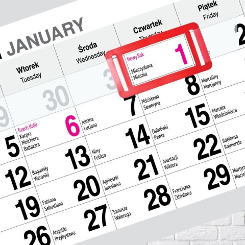 Kalendarz ścienny PREMIUM trójdzielny A4 Press (KOMINEK)