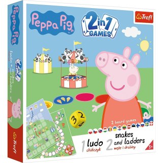 Gra planszowa 2w1 Chińczyk Węże i drabiny Świnka Peppa Trefl (02067)