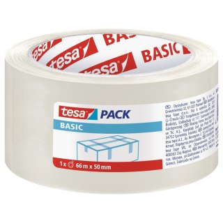 Taśma pakowa Basic 50x66 [mm x m] przezroczysta Tesa (58570-00000-00)