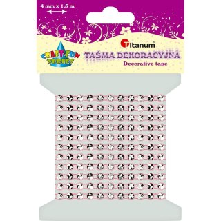 Taśma ozdobna Craft-Fun Series z kryształkami 4x1,5 [mm x m] różowa jasna Titanum (0,4x150cm)