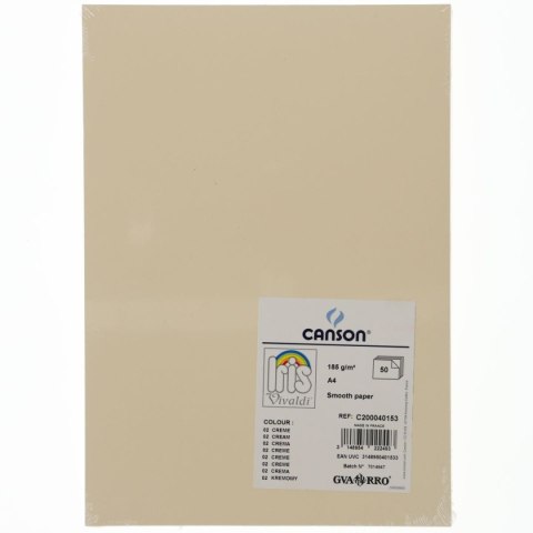 Brystol A4 kremowy 185g 50k Canson (200040153)