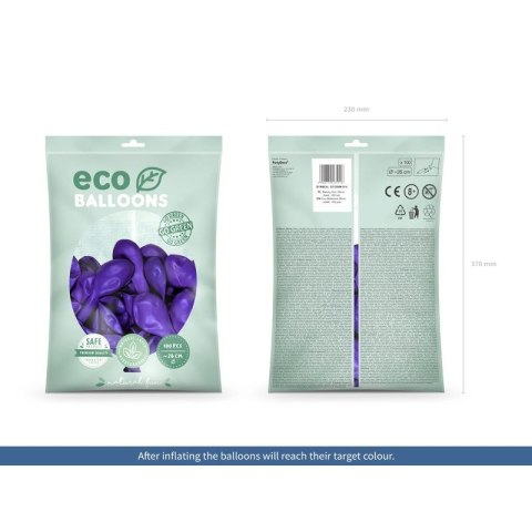 Balon gumowy Metalizowane Eco Balloons fioletowy 260mm Partydeco (ECO26M-014)