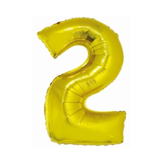 Balon foliowy Smart cyfra 2 złota 76cm Godan (CH-SZL2)