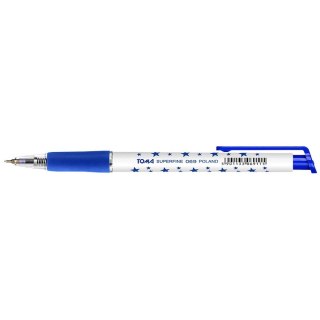 Długopis niebieski gwiazdki wkład niebieski 0,5mm Toma (TO-069)
