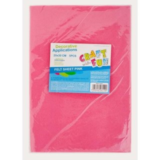 Ozdoba filcowa 20x30x5szt różowy 20x30 Craft with Fun (439302)