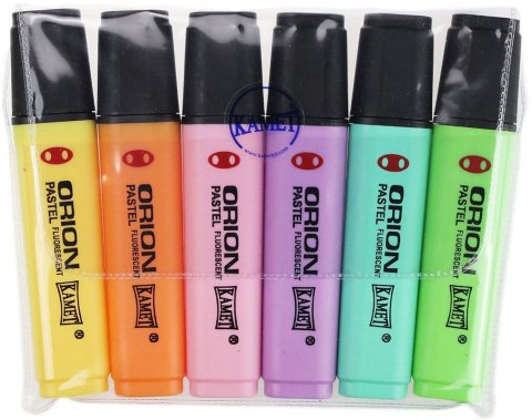 Zakreślacz pastel ORION wkład mix 1,0-5,0mm Kamet (6 kol)