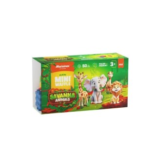 Klocki konstrukcyjne Mini Waffle 50el Animals Sawanna Marioinex (5903033907078)