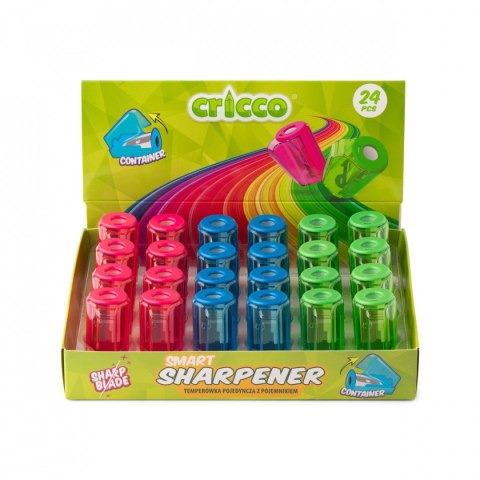 Temperówka mini smart z pojemnikiem mix plastik Cricco (CR228)
