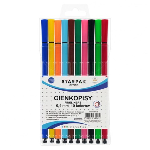 Cienkopis wkład mix 0,4mm 10kol. Starpak (569628)