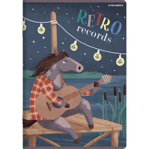 Zeszyt BOOKWORM/RETRO A5 32k. 70g krata Top 2000 (400169402)