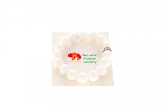 Bransoletka bransoletka jadeit górski biały 12mm Mol