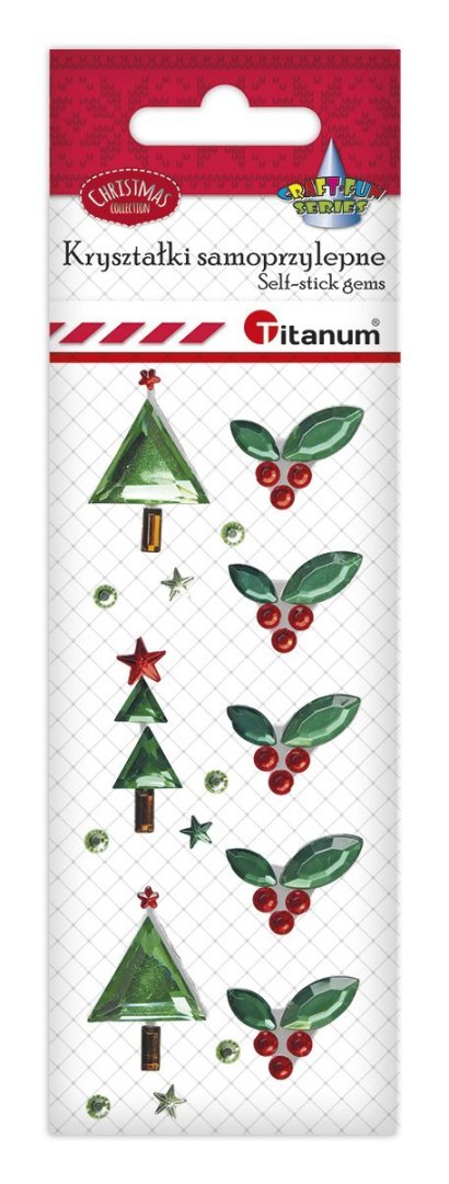 Kryształki Craft-Fun Series xmass 8 sztuk czerwono-zielony Titanum (23mH03203)