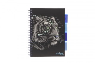 Kołozeszyt (kołonotatnik) ANIMALS czarny TYGRYS B5 100k. 80g KRATKA Strigo (PADS024)