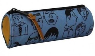 Piórnik niebieski twarze Incood