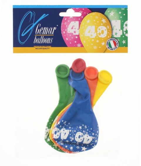 Balon gumowy Z NADRUKIEM 5 szt mix 12cal Godan (GS110/40)