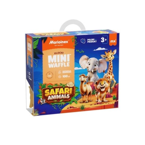 Klocki konstrukcyjne Mini Waffle 100el Animals Safari Marioinex (5903033907108)