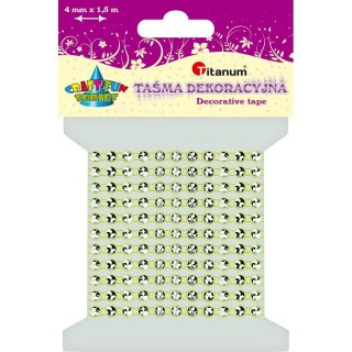 Taśma ozdobna Craft-Fun Series z kryształkami 4x1,5 [mm x m] zielona jasna Titanum (0,4x150cm)