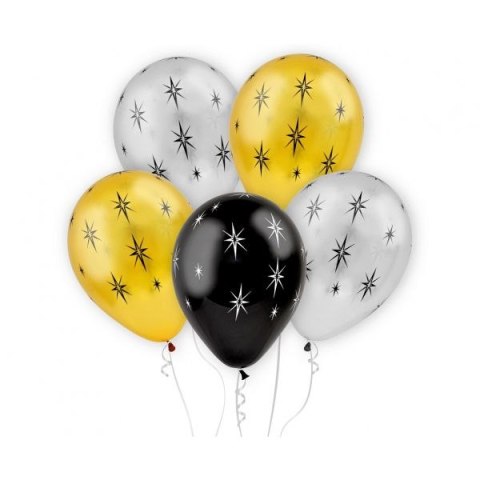 Balon gumowy błyszczące gwiazdy mix 12cal Godan (GZ-BGW5)
