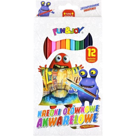 Kredki akwarelowe 12 kol. Fun&Joy (FJ-12AKW)