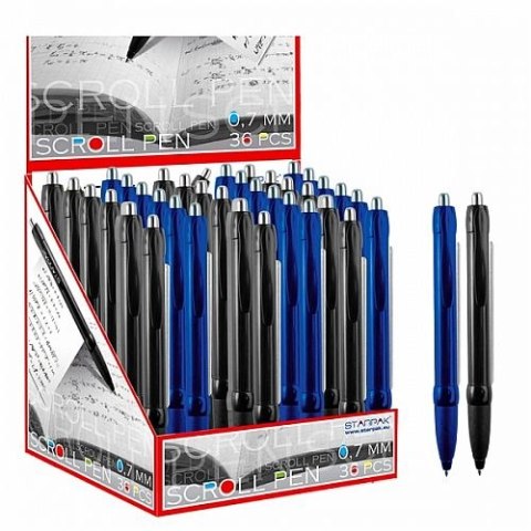 Długopis olejowy ze ściągą wkład niebieski 0,7mm Starpak (320851)
