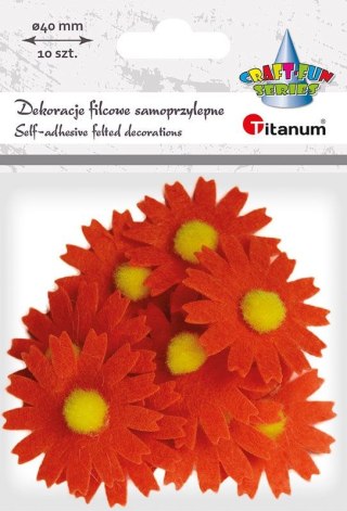 Ozdoba filcowa Craft-Fun Series kwiaty samoprzylepna Titanum (7534C)