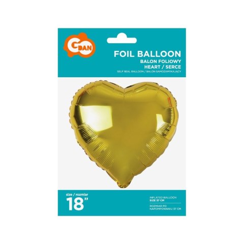Balon foliowy serce złote 18 18cal Godan (FG-S36ZL)