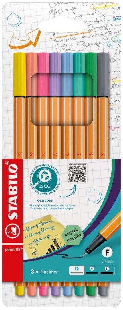Cienkopis wkład mix 0,4mm 8kol. Stabilo (88/8-01)