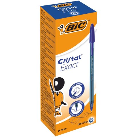Długopis niebieski Cristal Exact wkład czerwony 0,7mm Bic (992605)