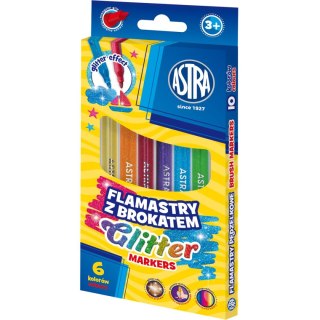 Flamaster okrągłe z brokatem 6 kol. Astra (314023001)